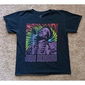 Jimi Hendrix  T-Shirt Women's Large Graphic Print Black Short Sleeve